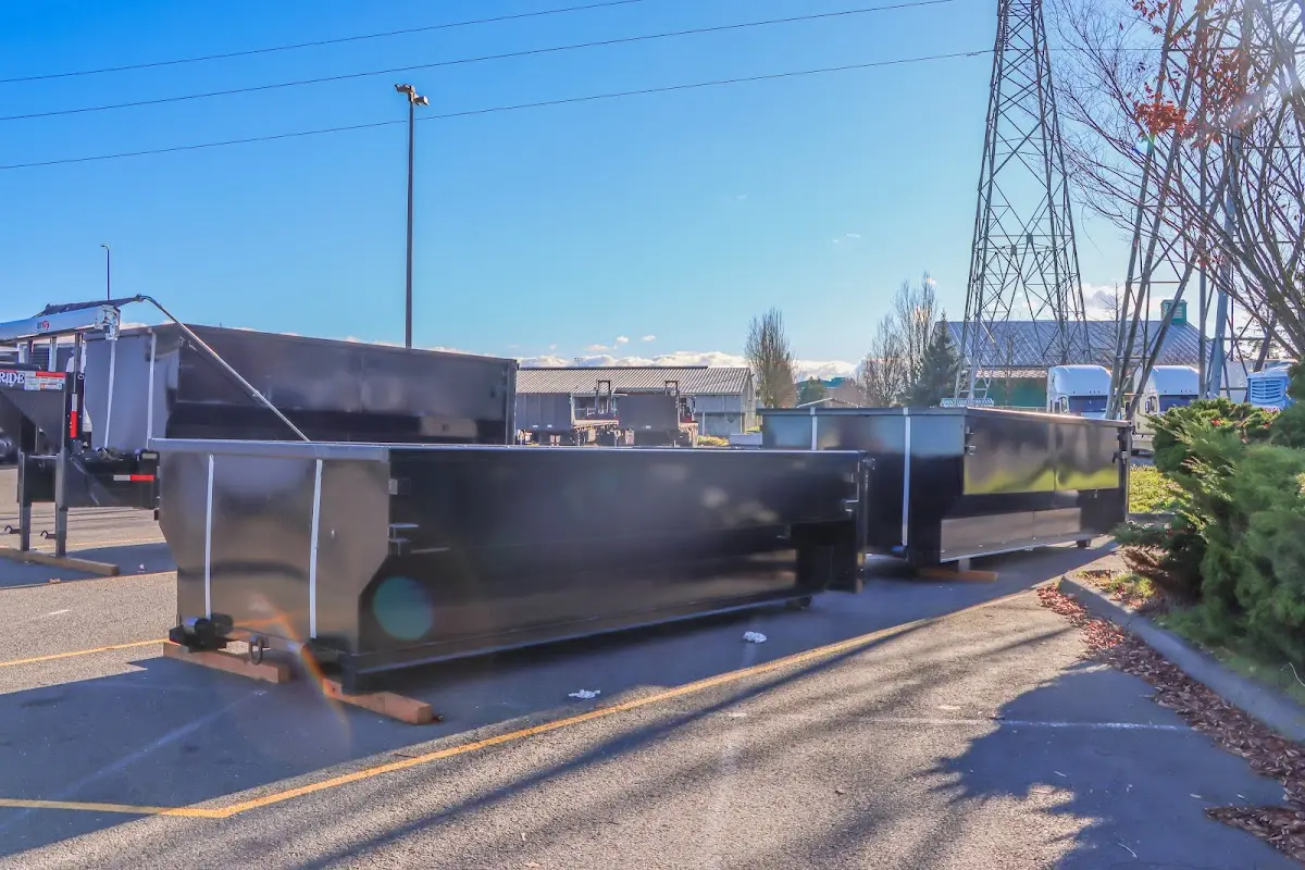 Roll-off dumpster ready for waste disposal at job site for Roll Off Dumpster Rental in Marion